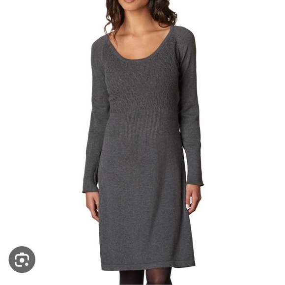 💕💗💕NWT Prana Slimming Long Sleeve Grey Zora Sweater Dress Size Medium💕💗💕 - Picture 11 of 11